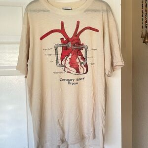 Hanes Cream T-Shirt with Red Graphic